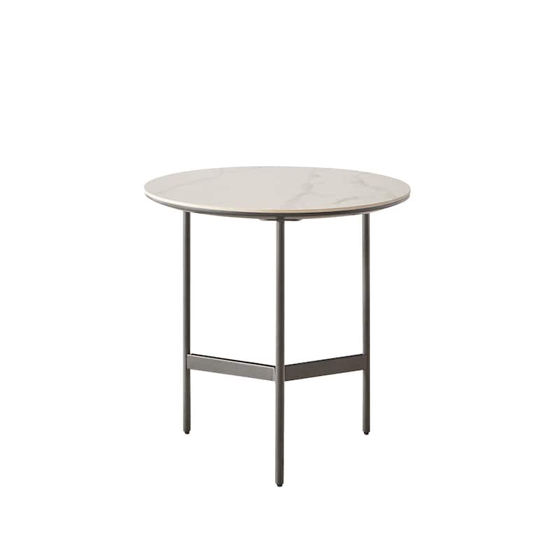 GDF Studio - Lorent Modern Round Side Table with Sintered Stone Top