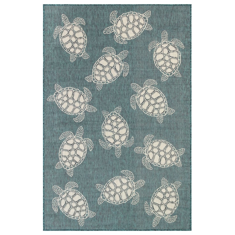 Liora Manne Carmel Collection Sea Turtles Indoor/ Outdoor Area Rug