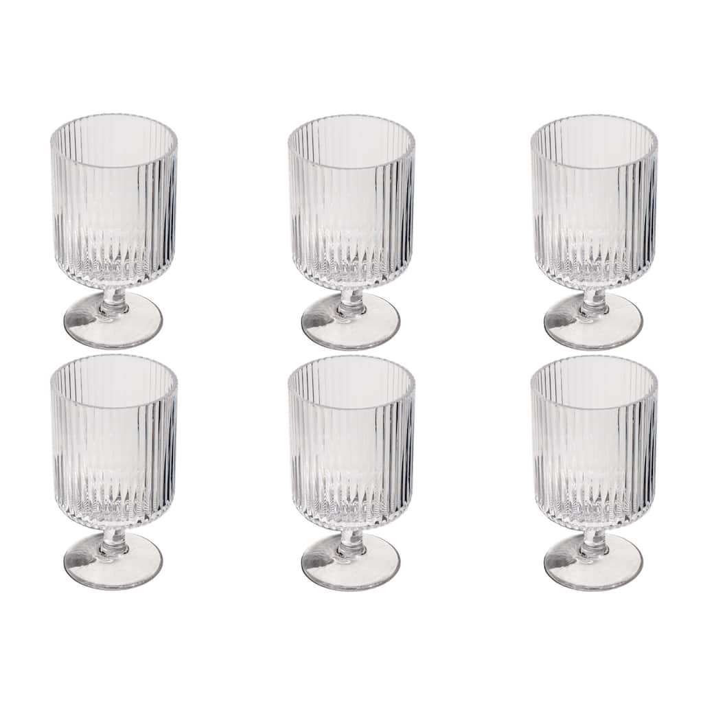 Abode Homewares Mesa Acrylic Mini Stacking Wine Glass - Clear - 10 oz - Set of 6
