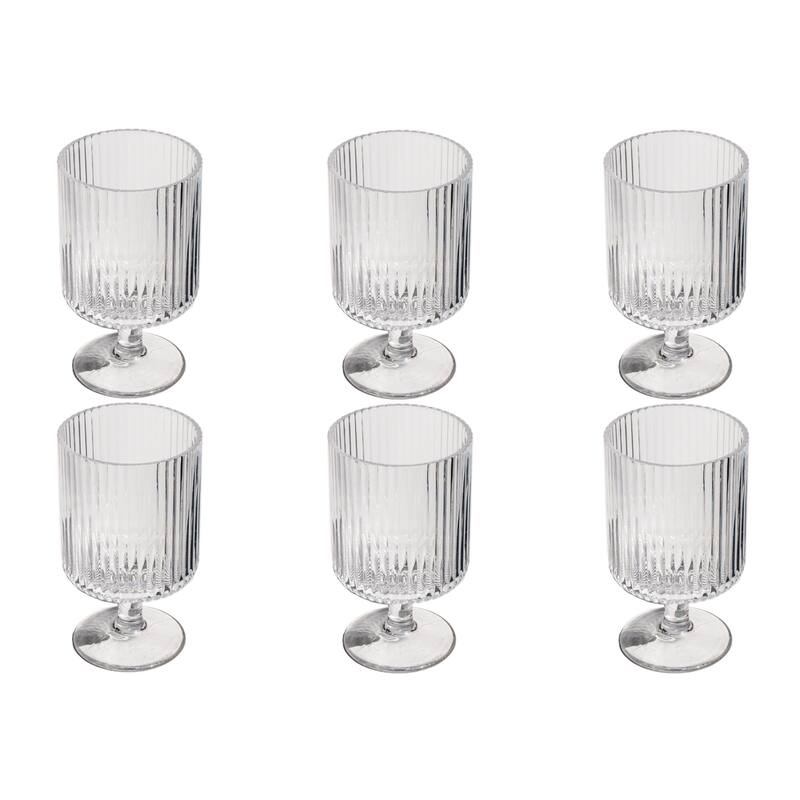 Abode Homewares Mesa Acrylic Mini Stacking Wine Glass - Clear - 10 oz - Set of 6 - Clear