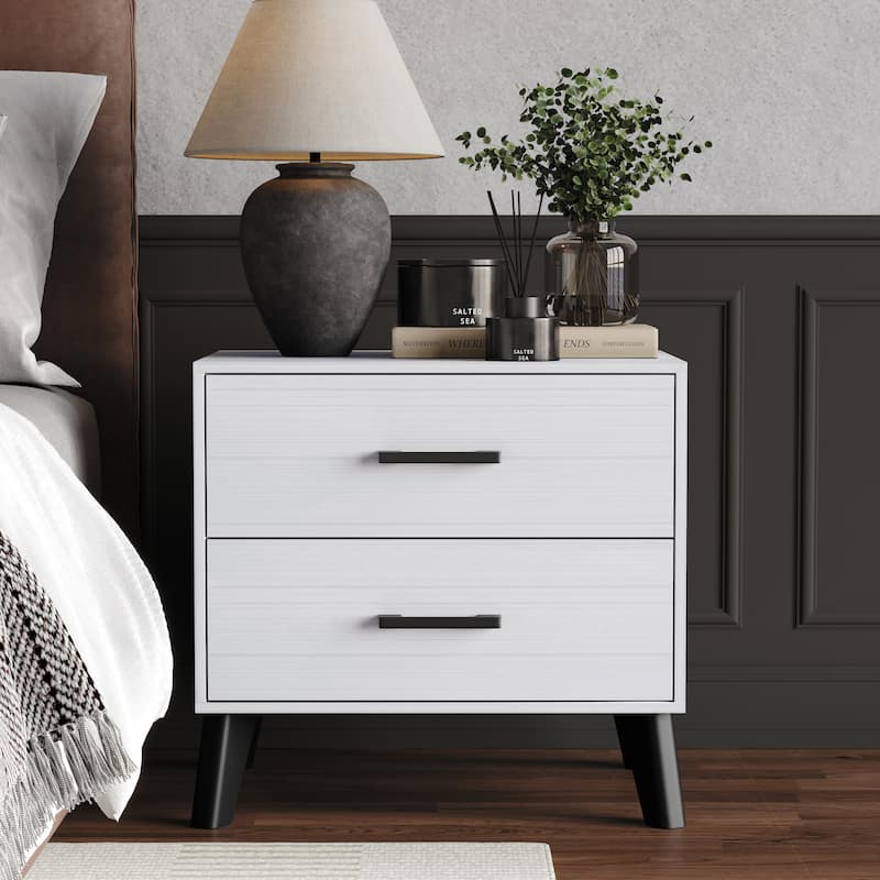 CraftPorch Classic Style 2-Drawers Wooden Nightstand