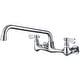 preview thumbnail 7 of 17, Vibrantbath Kitchen Faucet Wall Mount Swivel Spout 2 Handle Restaurant Chrome 12 Inch Swivel Spout
