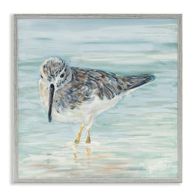 Stupell Nautical Sandpiper Shallow Beach Waters Traditional Bird Framed Wall Art