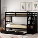 preview thumbnail 18 of 24, Twin-Over-Twin Multifunctional Trundle Bunk Bed with Stairs with Twin Size Trundle and 3 Storage Stairs Espresso