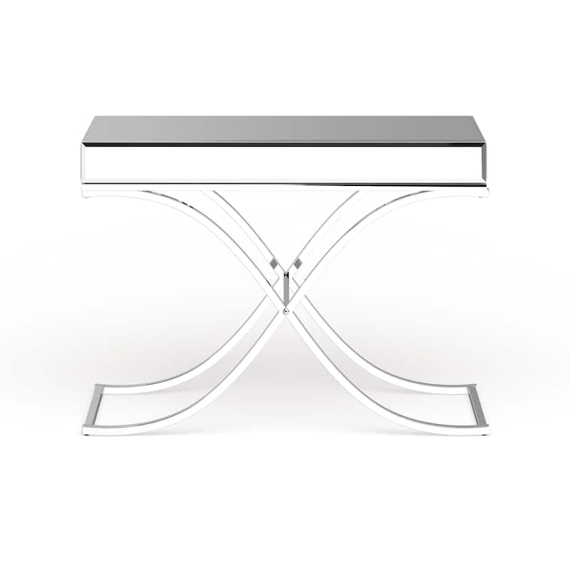SEI Furniture Olivia Chrome Mirrored Sofa/ Console Table