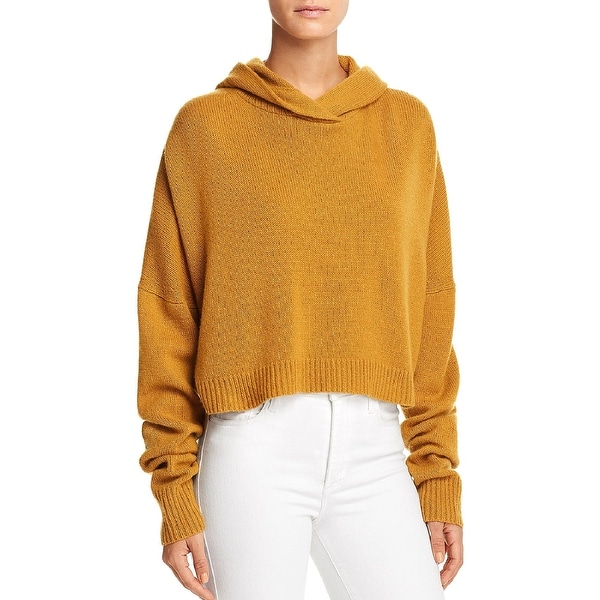 theory cropped cashmere hoodie