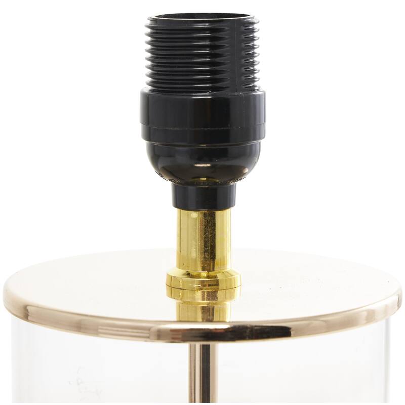 Tempered Glass Transparent Base Table Lamp with Drum Shade - Gold - CosmoLiving by Cosmopolitan