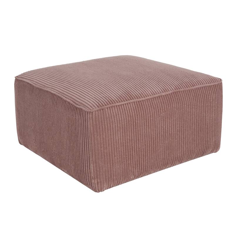 Roomfitters Square Upholstered Ottoman Coffee Table with Modern Low Profile Design