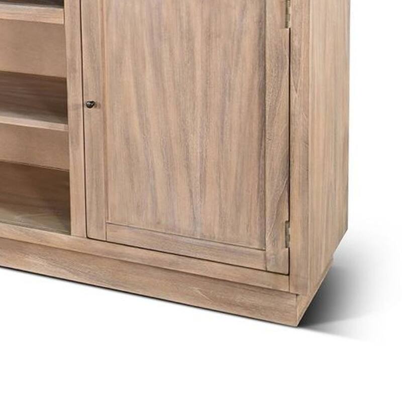 Seni 78 Inch TV Media Entertainment Console, 2 Doors, Brown