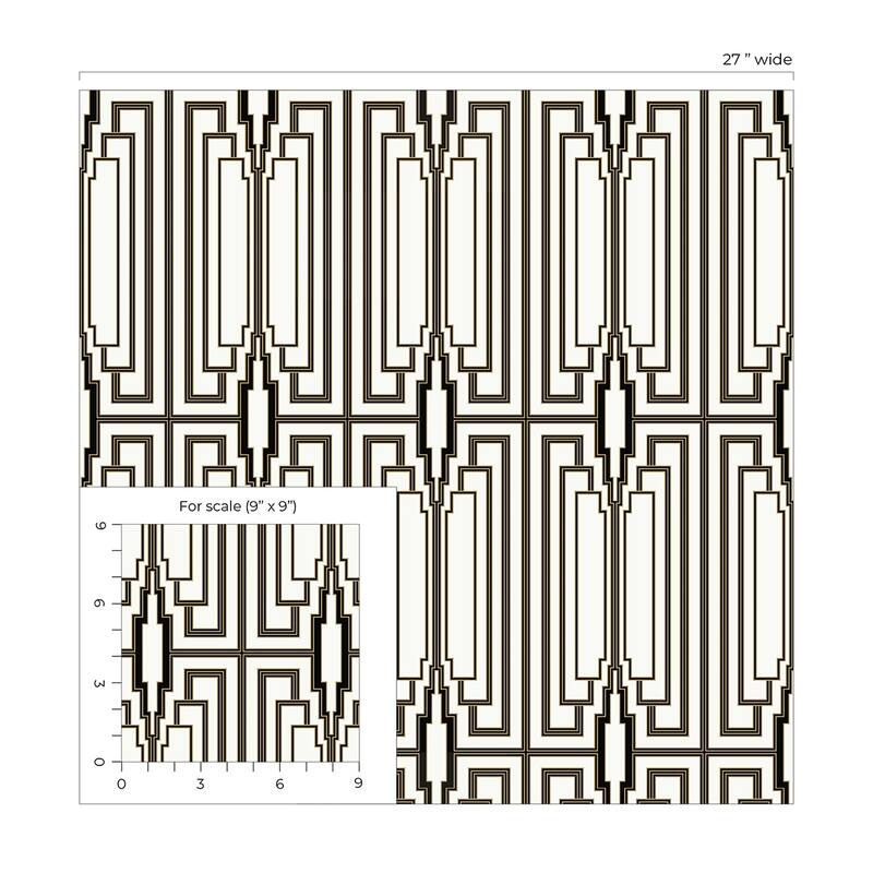 NextWall Manhattan Deco Peel and Stick Wallpaper - 27 in. W x 18 ft. L