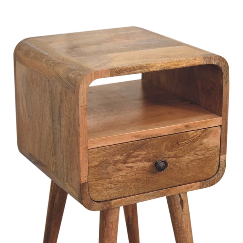 HomeRoots 22" Oak Solid Wood Square One Drawer Nightstand