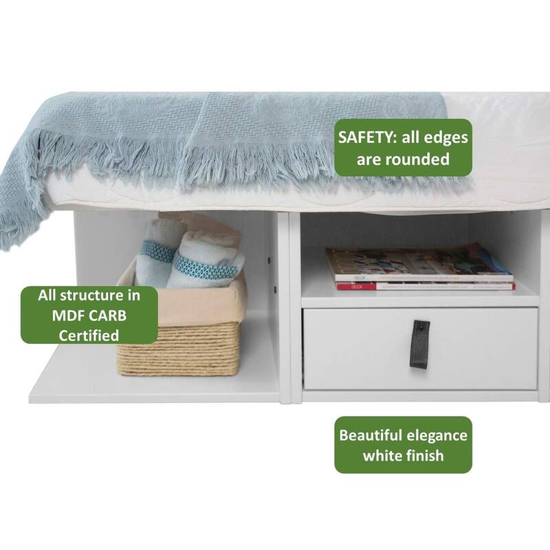 Copper Grove Rivne Storage Platform Bed with Drawers and Shelves