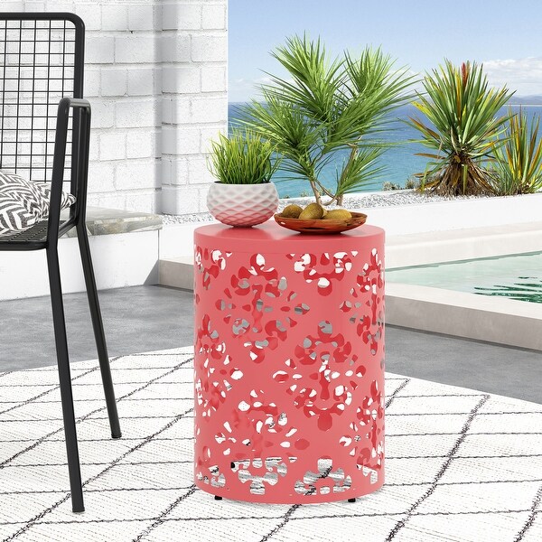 Re:ens｜Steel Flower Side Table Outdoor Metal End Table -Large - Bed Bath & Beyond - 42651228
