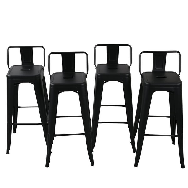 Belleze 30 Inch Barstools Black Bar Stools Low Back Set Of 4 Belleze 30 Inch Barstools Black Bar Stools Low Back Set Of 4