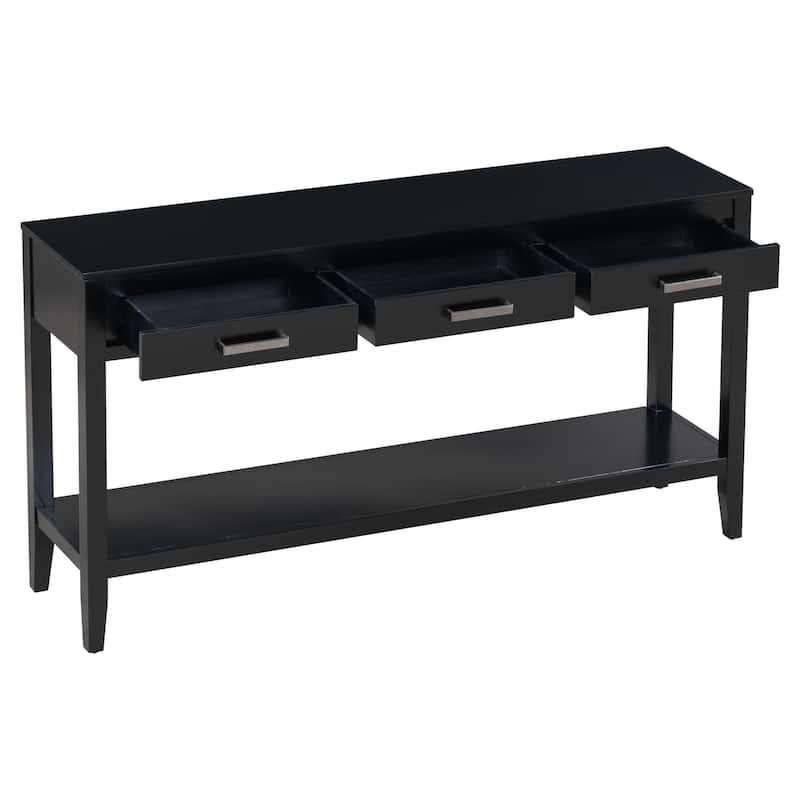 Contemporary 3-Drawer Console Table with 1 Shelf, Entrance Table for ...