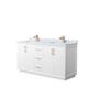 Option White, Bronze Trim, Carrara Marble Top