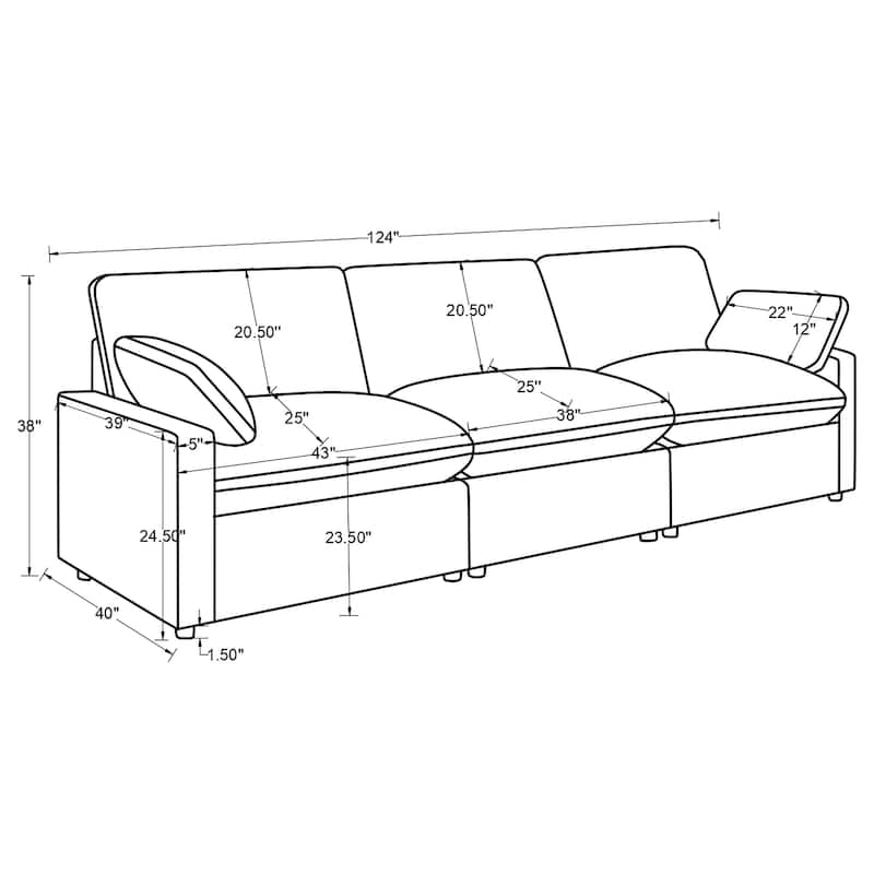 Collins Modular Power Sofa Grey