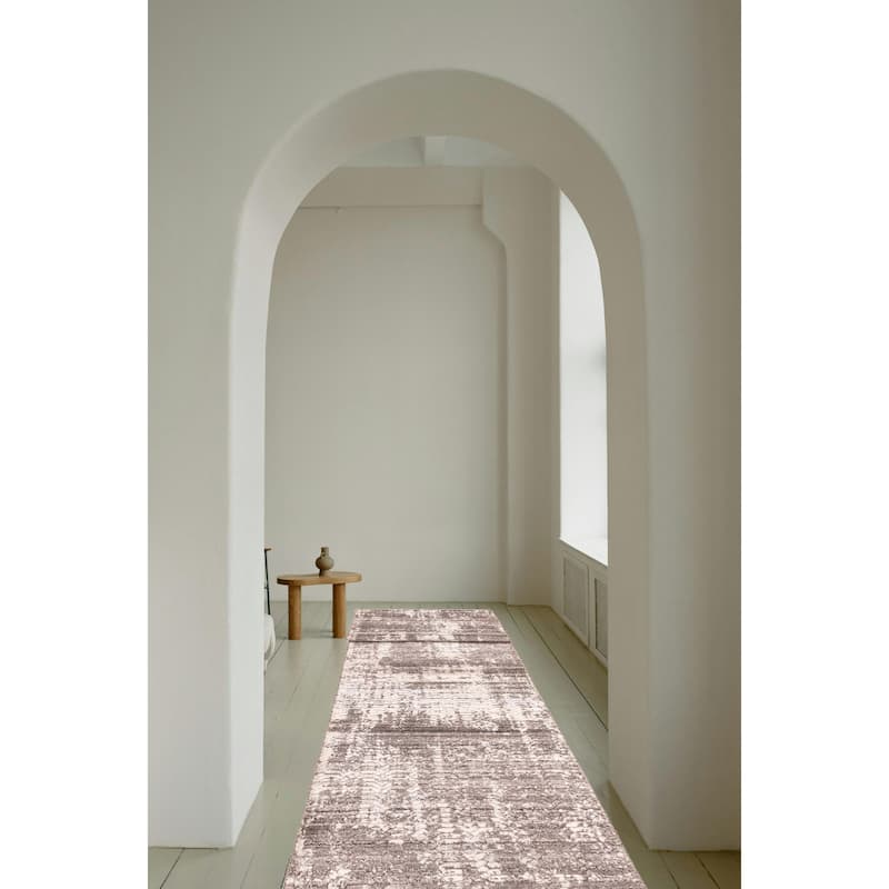 ECARPETGALLERY Hand Loomed Elysian Dark Grey Wool Rug - 2'6 x 13'9