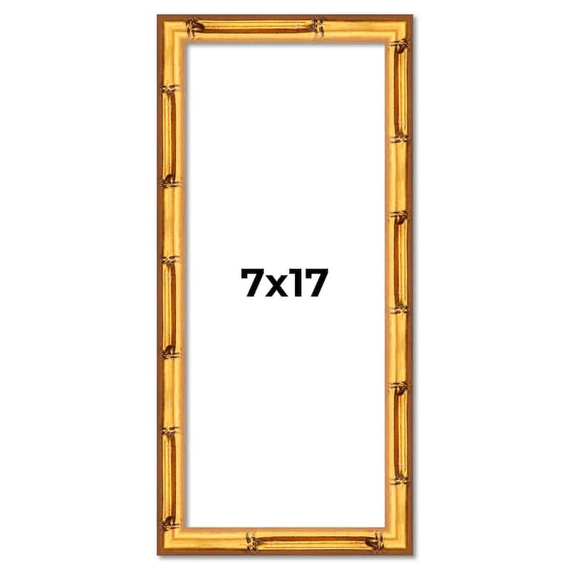 7x17 Frame Gold Bamboo Picture Frame Modern Photo Frame Includes UV Acrylic Shatter Guard Front Acid Free Foam Backing Board