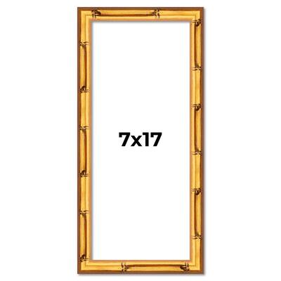 7x17 Frame Gold Bamboo Picture Frame Modern Photo Frame Includes UV Acrylic Shatter Guard Front Acid Free Foam Backing Board