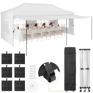 10x20 Ft Pop up Canopy Tent with 5 Removable Sidewalls, Heavy Duty Outdoor Gazebo Commercial Canopy - 225.6x113.28x129.9in
