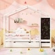preview thumbnail 5 of 18, Kids House-Shaped Twin Size Bed with 2 Large Drawers with Blackboard