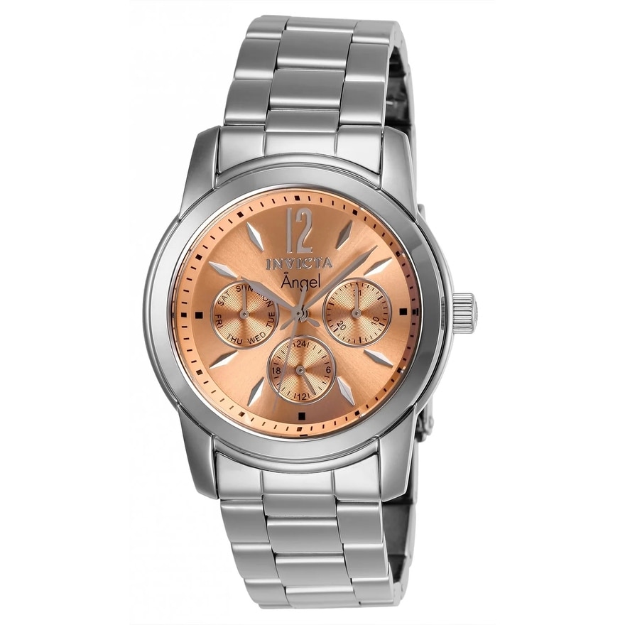Invicta Women's 0462 Angel Quartz Chronograph Rose Gold Dial Watch