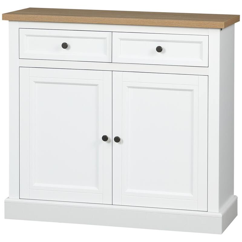 Wood Buffet Cabinet with 2 Drawers and Double Door