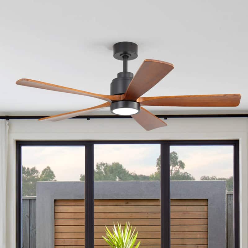 52 Inch Ceiling Fan with Blades 18W Three Color Dimmable Light Memory Function & Reversible Motor