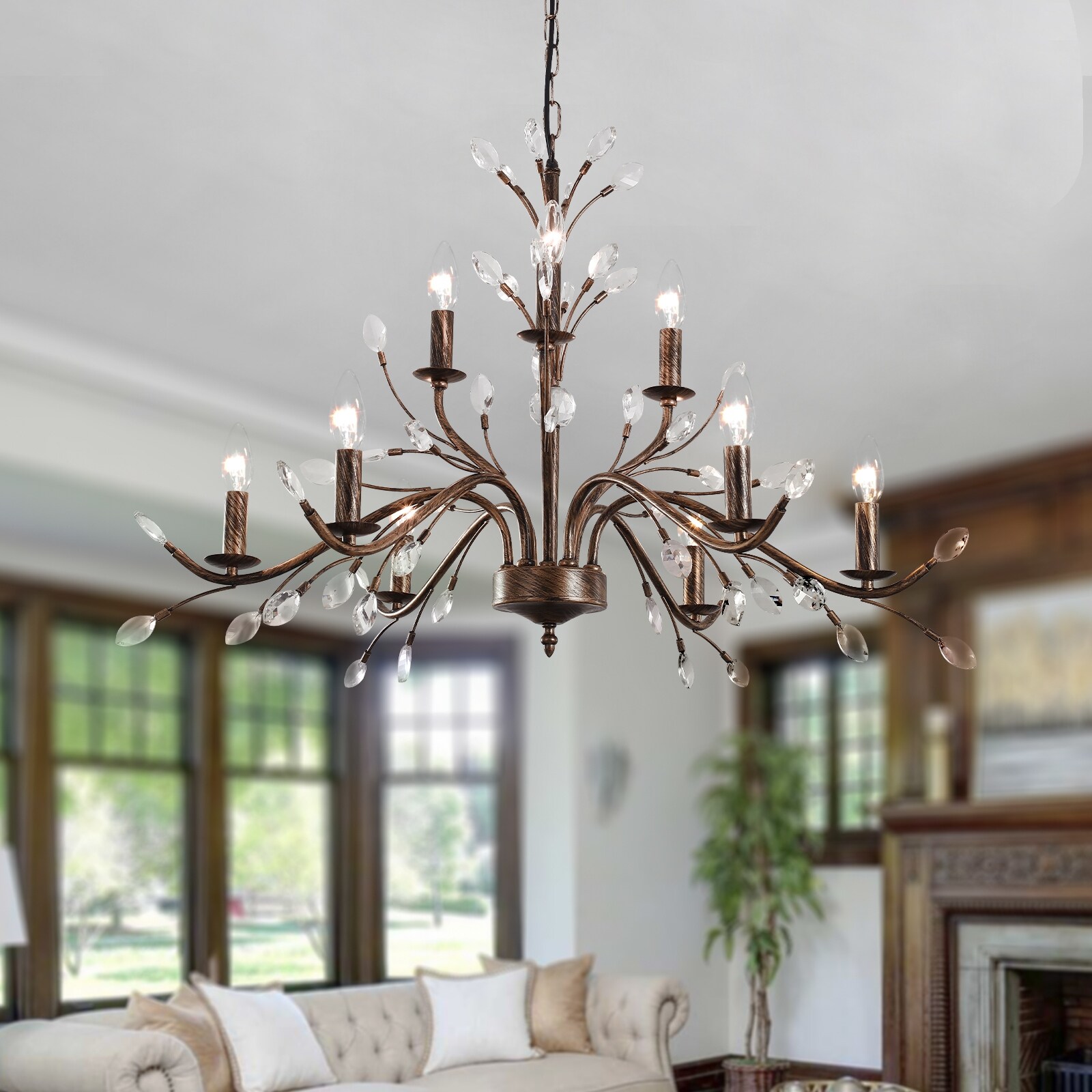 Country 5 Light Candle Style Crystal Chandelier On Sale Bed Bath Country 5 Light Candle Style Crystal Chandelier On Sale Bed Bath