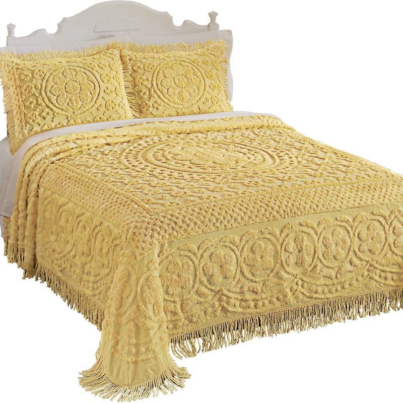 Calista Chenille Bedspread with Fringe Border