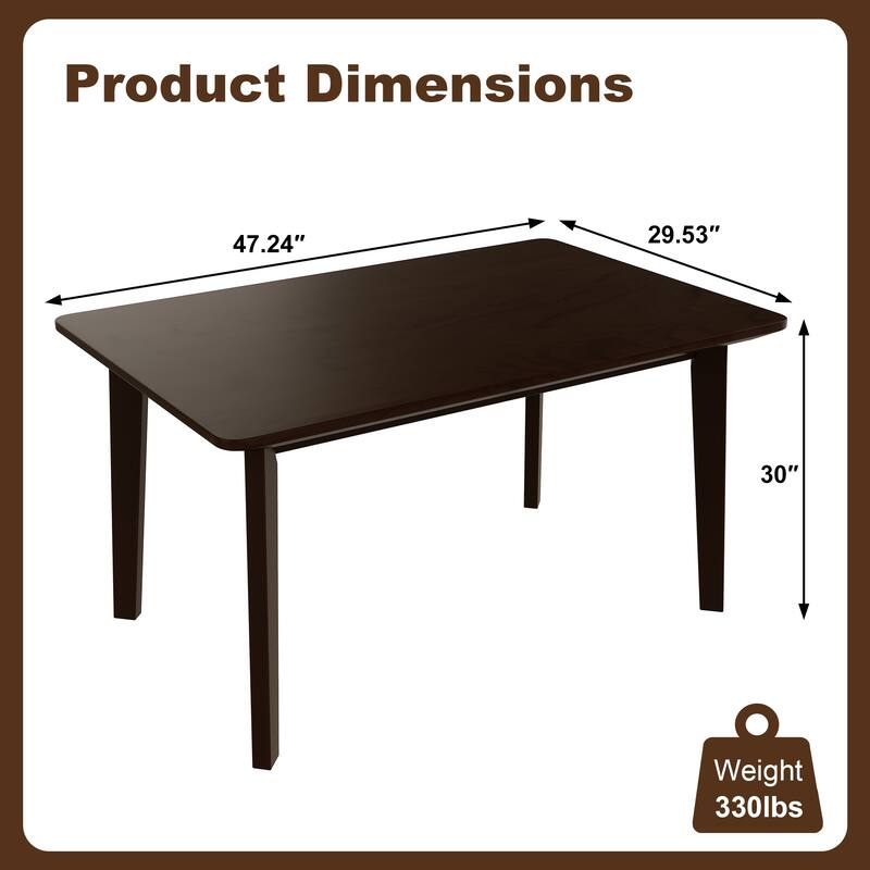 Rustic Farmhouse Dining Table - Solid Wood Frame, Minimalist Design for Dining Room