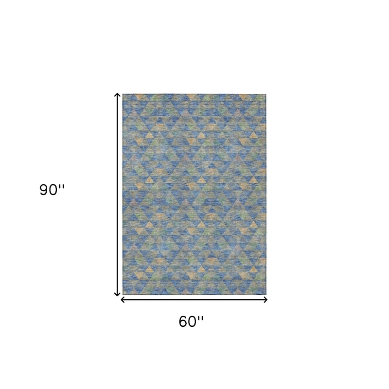HomeRoots Geometric Transitional Rectangle Outdoor Rug