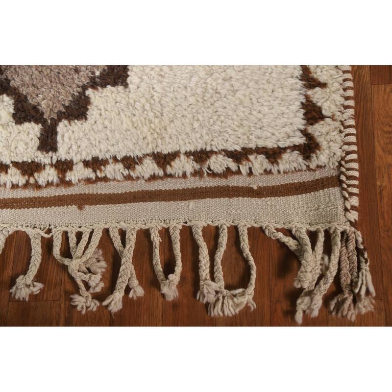 Anatolian Beige Turkish Runner Rug Hand-knotted Wool Carpet - 3'5"x 10'9"