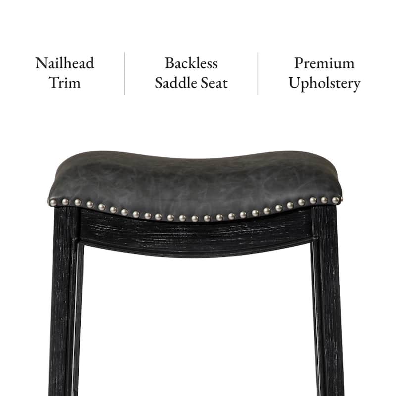Maven Lane 26" Adrien Saddle Kitchen Counter Height Stool
