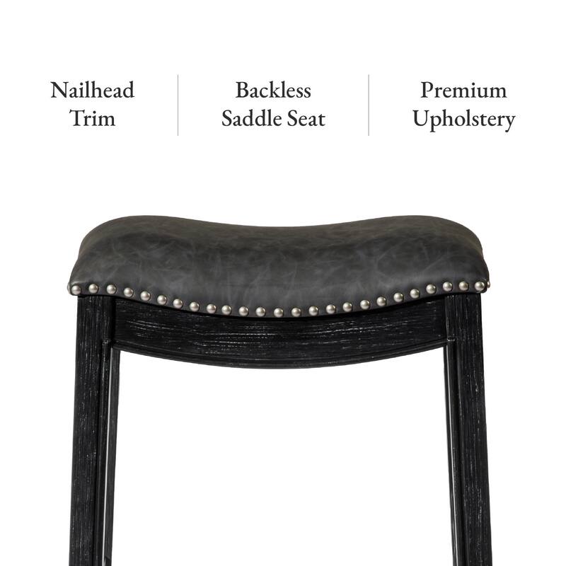 Maven Lane Adrien Saddle Kitchen Stool