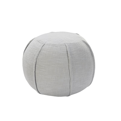 HomeRoots 18" Gray 100% Cotton Ottoman