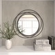 preview thumbnail 10 of 32, Stylish Metal Wall Mirror with Overlapping Circles and Foiled Finish - Gold or Gray
