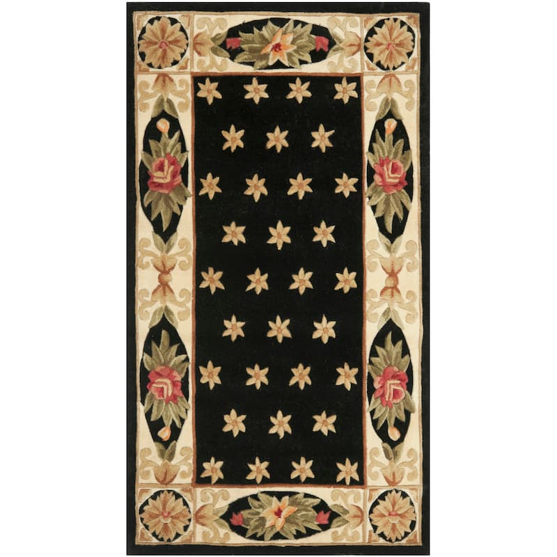 SAFAVIEH Handmade Naples Eeuwkje Traditional Oriental Wool Rug - 2' 3" x 10' - Black - Runner