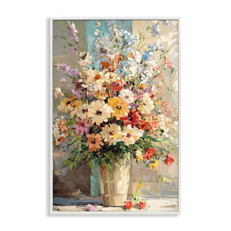 Stupell Happy Sunlit Bouquet Framed Giclee Art Design By Franklyn Gregory - 16 x 24 - White