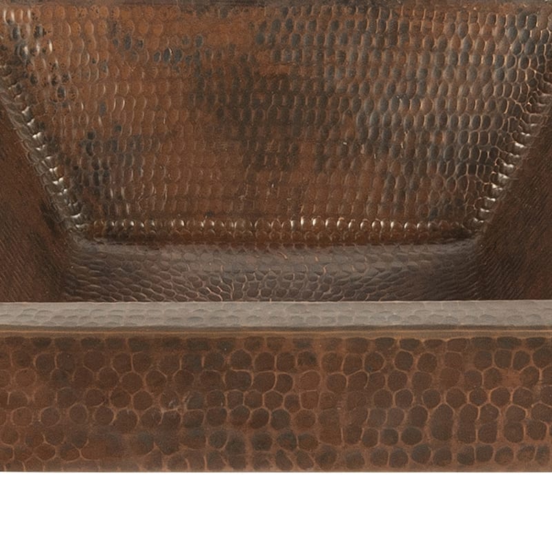 15-in Square Skirted Vessel Hammered Copper Sink (VSQ15SKDB)