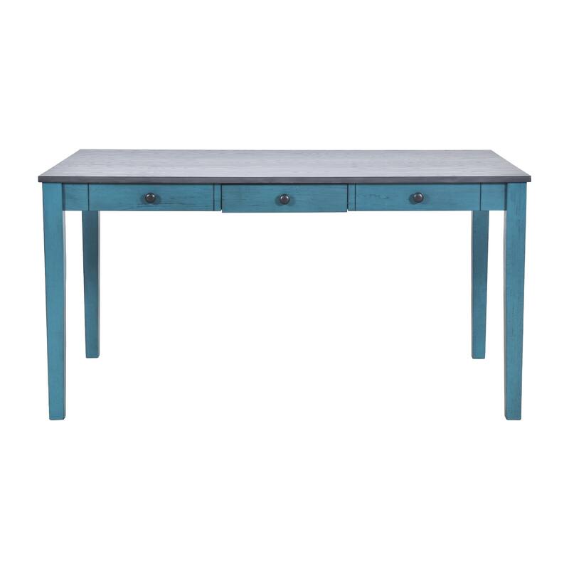 6-Piece Wood Dining Table Set, Rectangular Kitchen Table Set with Storage Drawer, Upholstered Chairs and Bench for Living Room