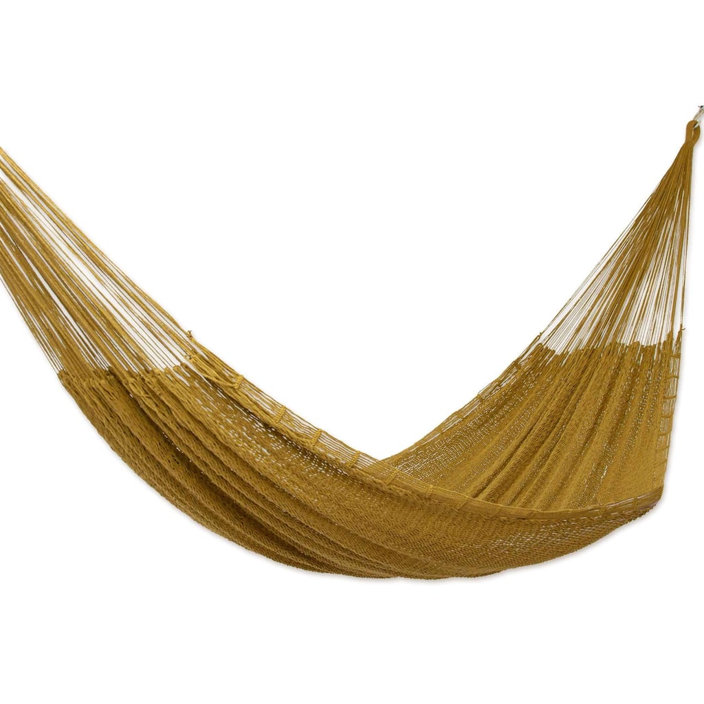 Novica Handmade Sunset Siesta In Olive Green Cotton Rope Hammock (Double)