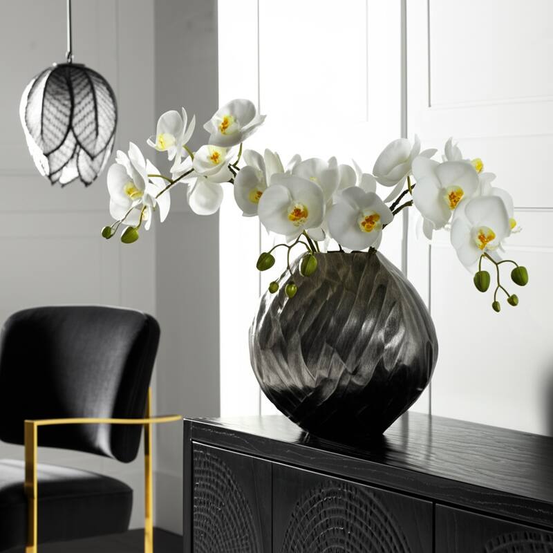 Modern Round Metal Table Vase - Flower Vase