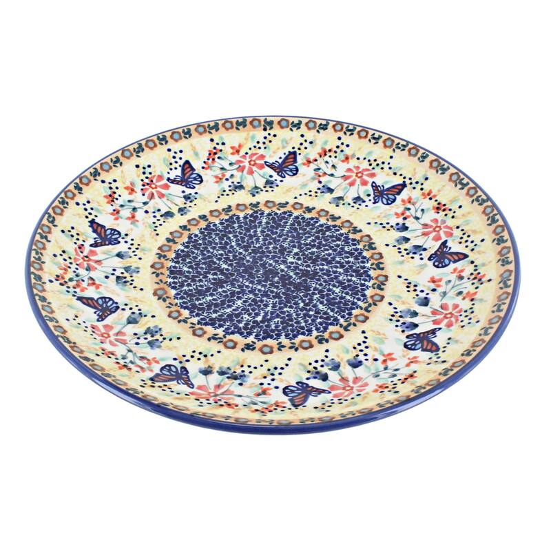 Blue Rose Polish Pottery Manufaktura Dinner Plate - Blue Butterfly