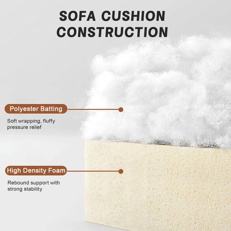 GDFStudio - Chenille 2-Seater 78.7" Sofa with Pull-Out Storage and Crescent Arms