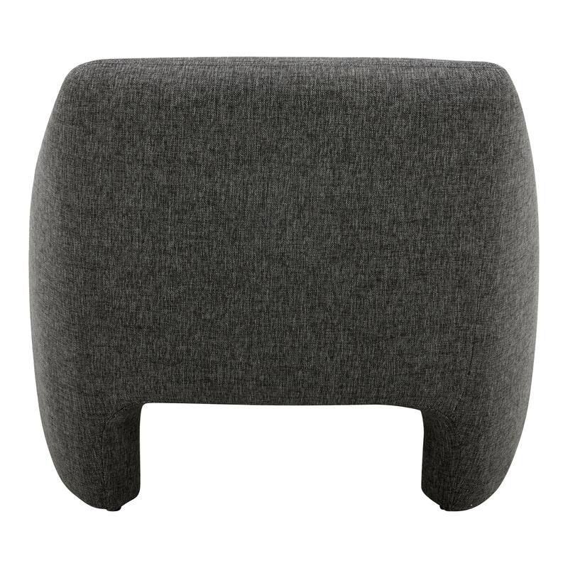 NADAAL STUDIOS Saylor Accent Chair, Textured Woven Fabric Upholstery with Solid Wood Frame, Shadowed Grey