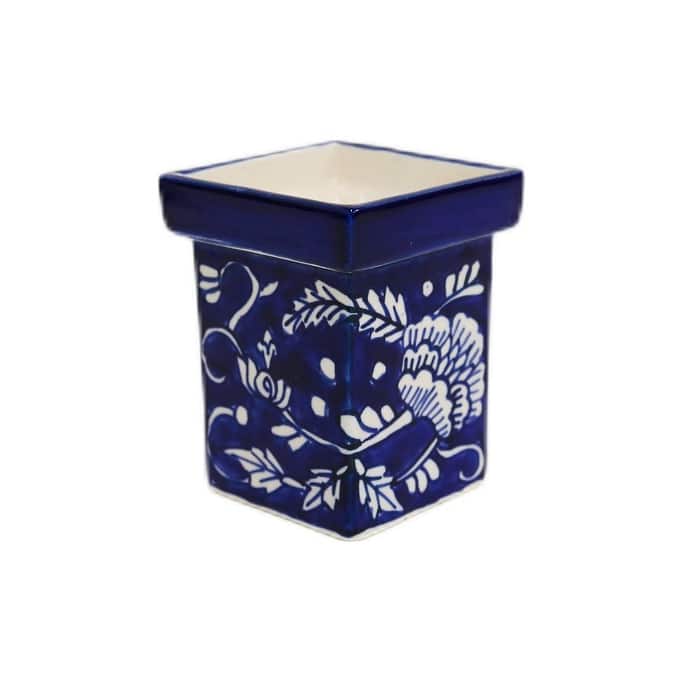 Home&Manor Mini Ceramic Vase Blue/White