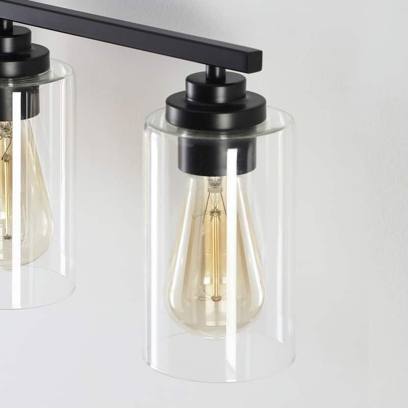 KAWOTI 6-Light Bathroom Vanity Light with Clear Glass Shade