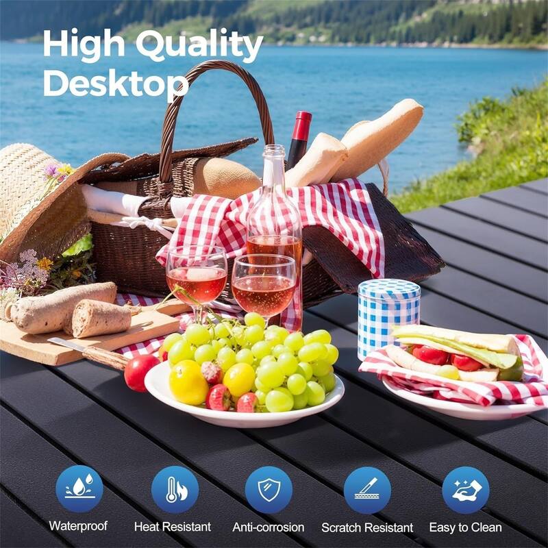 Adjustable - height Folding Table